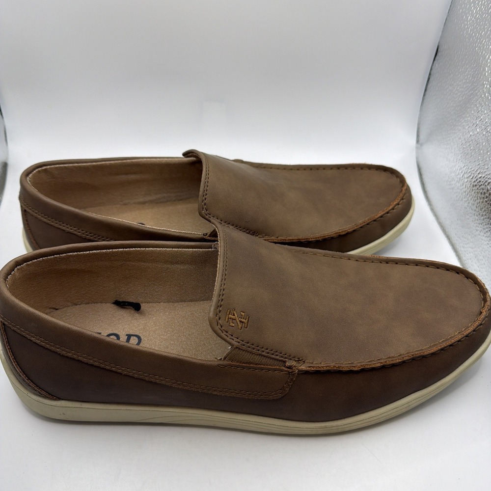 Izod Men's Seapoint Casual Memory Foam Slip On Shoe Tan Size 11 Lightweight